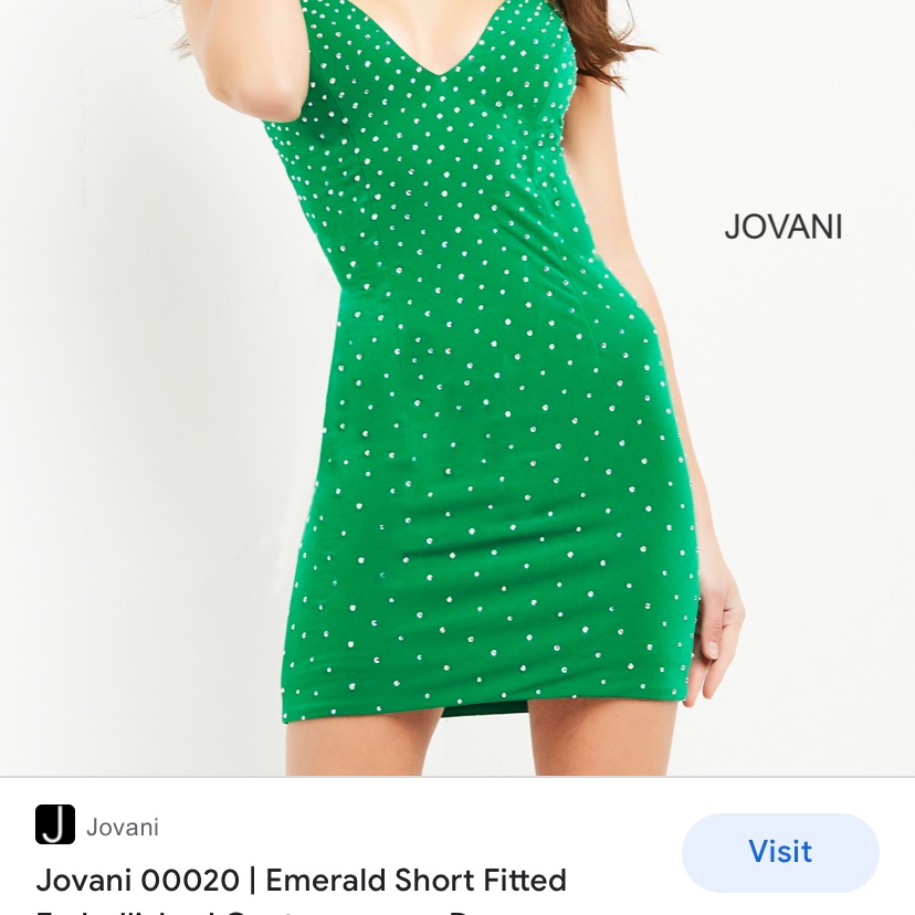 Jovani Emerald Green With Stones Short Homecoming Or Prom Dress Size 0